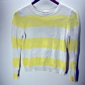 Gap yellow and white striped sweater size S